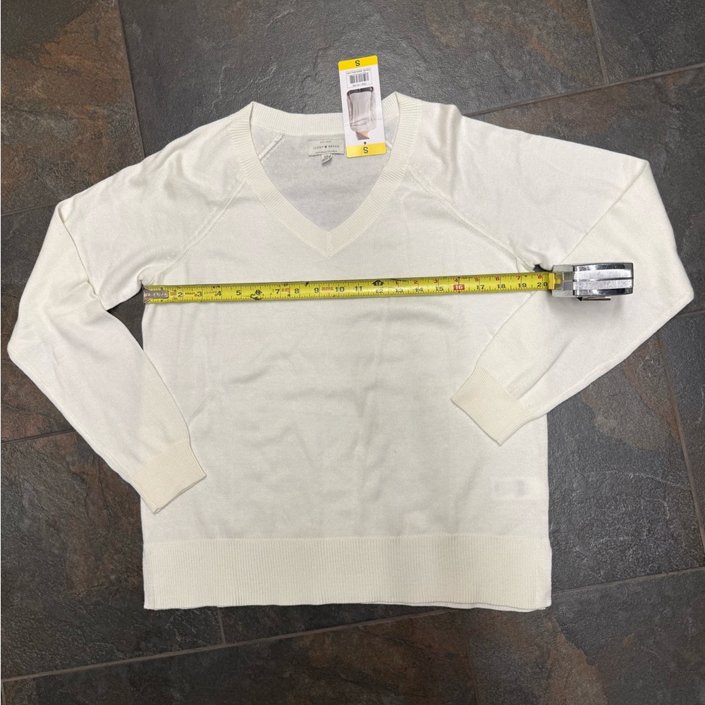 Lucky Cream V-Neck Sweater